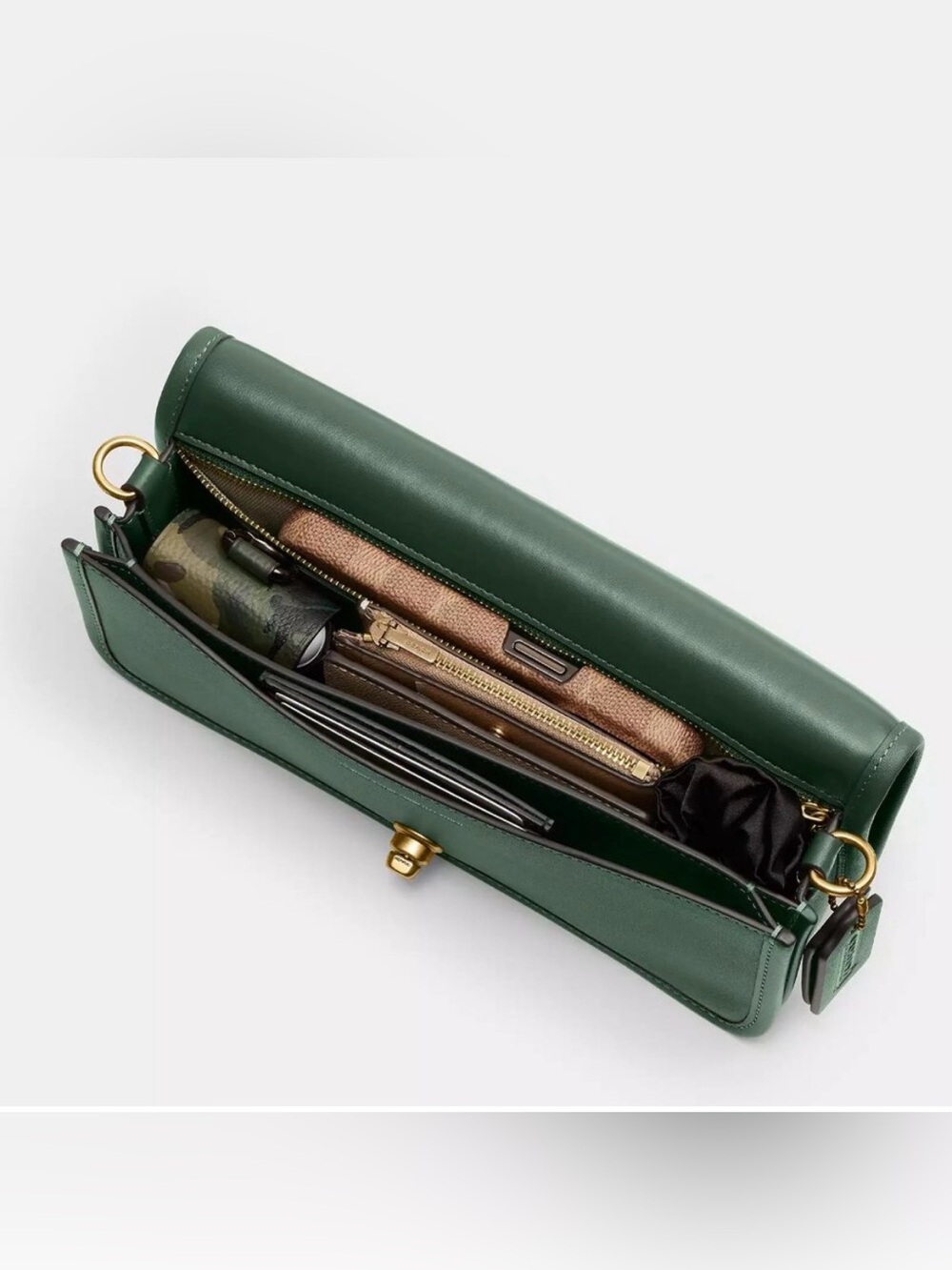 NWT Coach The Dinky Shoulder Bag Gold Chain/Hunter Green Leather LIMITED CW641 - Picture 6 of 13